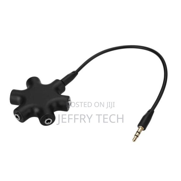 Portable Audio Splitter 3.5mm Jack 6 Multi Port Aux Audio