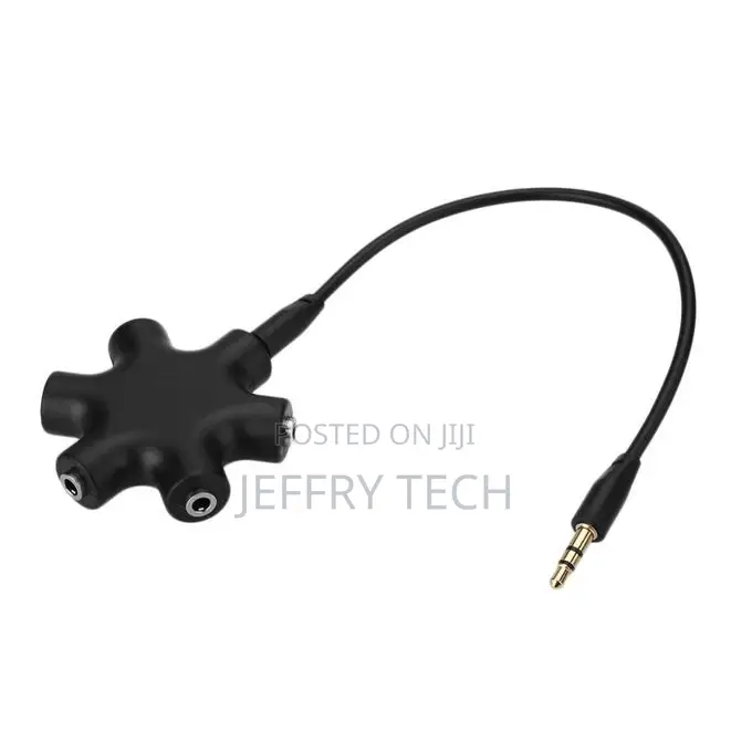 Portable Audio Splitter 3.5mm Jack 6 Multi Port Aux Audio