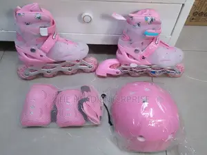 All Flash Wheels' Pink Adjustable Skates.