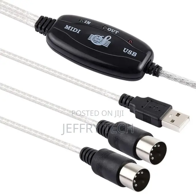 USB to MIDI Interface Electric Piano Converter Adapter Cable