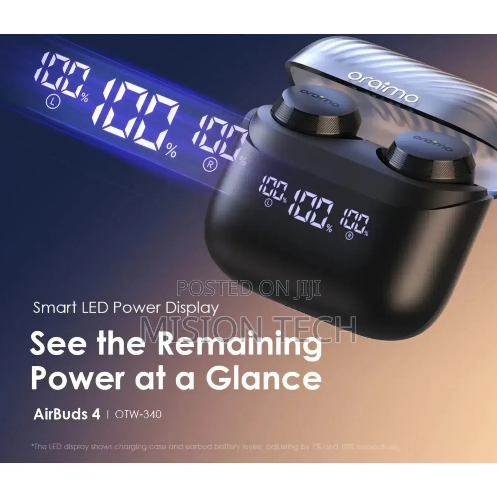 Oraimo Airbuds 4 ENC True Wireless Earbuds/(38hrs Play Time