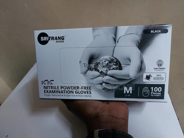 Black Nitrile Gloves - main view