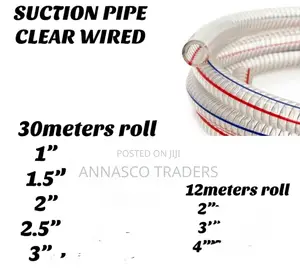 Suction Pipe Clear Wired 30m 1"