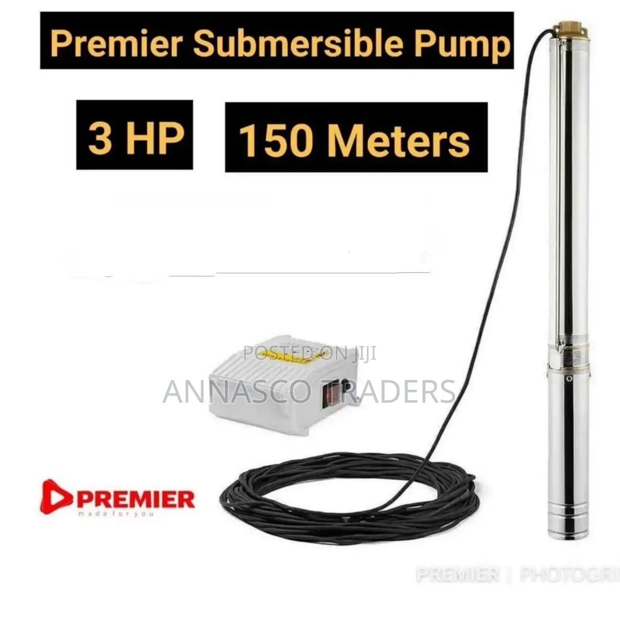 Premier Submersible Pump 3hp 150M