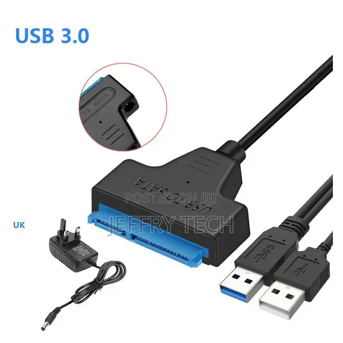 USB 3.0 to Sata Cable With 12V Power Supply for 2.5 3.5 Inch