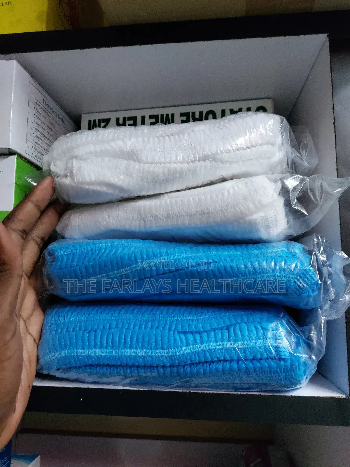 Blue and White Hairnets 100s