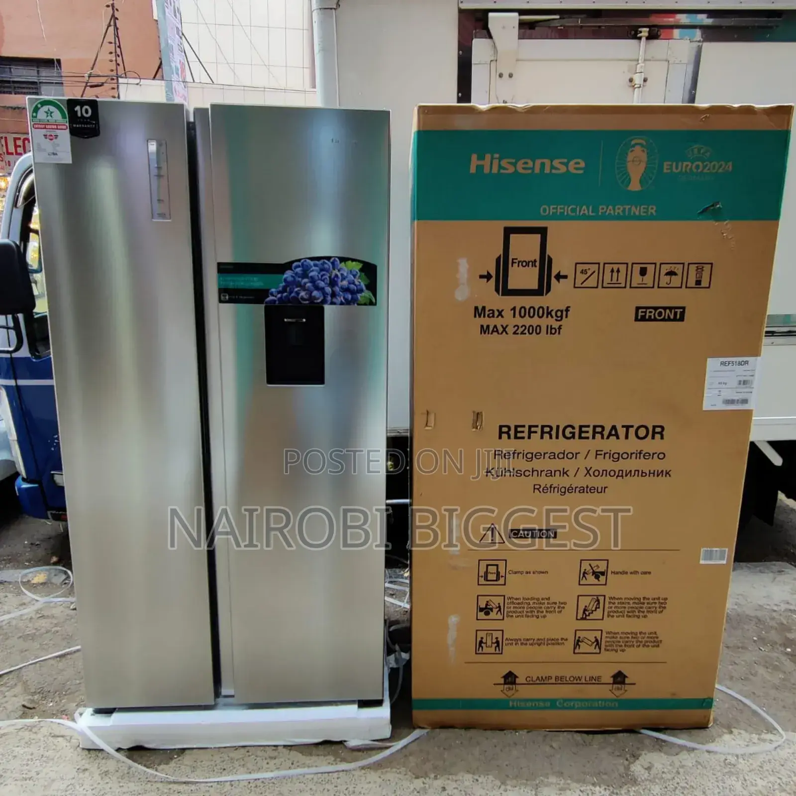 Hisense 518 Litres Non Frost Side By Side Refrigerator