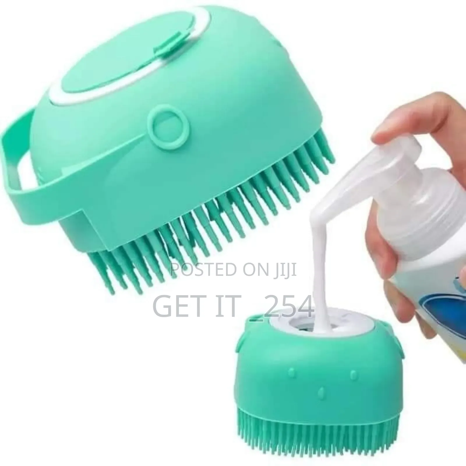 Shower /Bathing Silicon Brush Can With Liquid Soap Pot