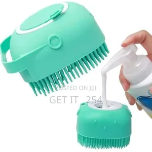 Shower /Bathing Silicon Brush Can With Liquid Soap Pot