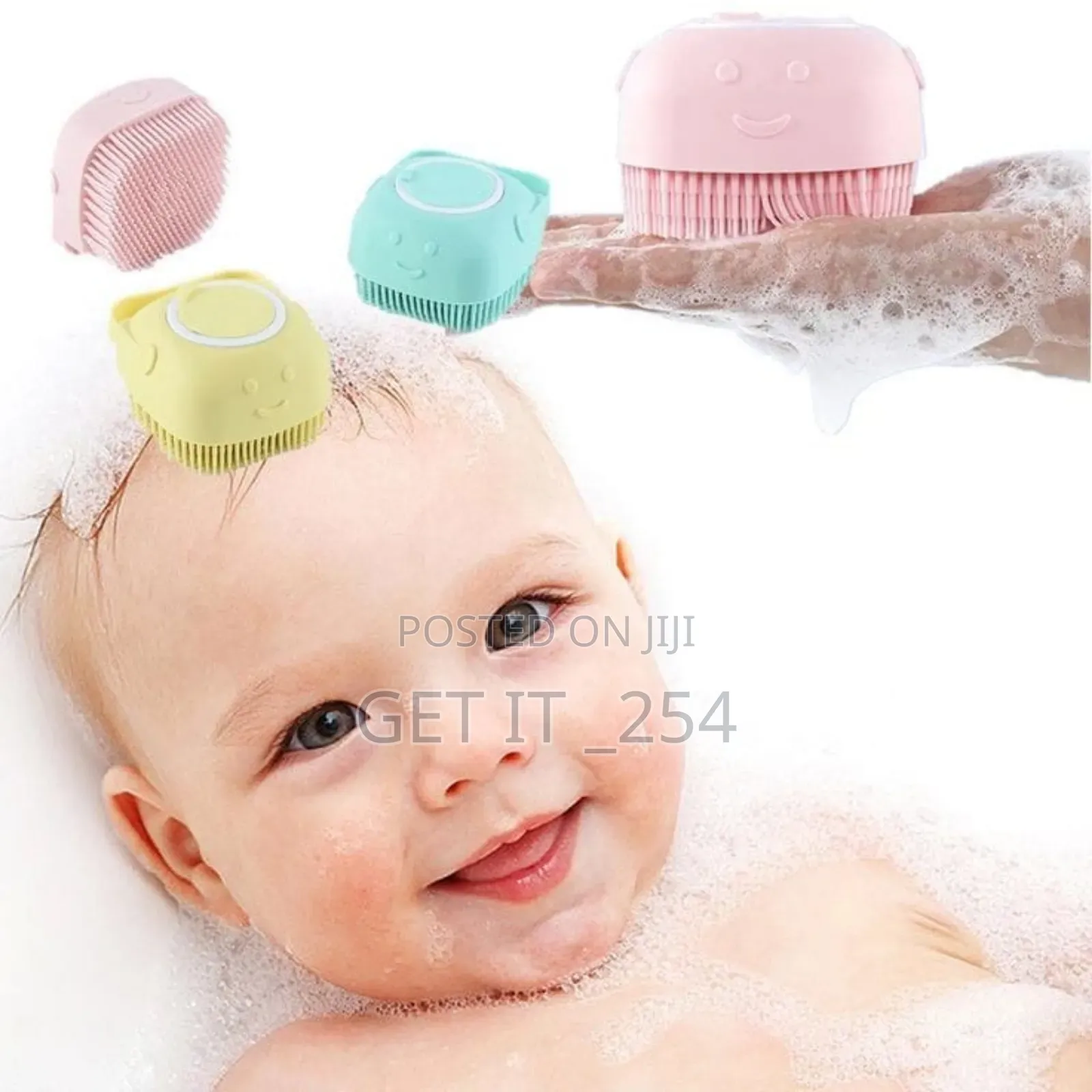 Shower /Bathing Silicon Brush Can With Liquid Soap Pot