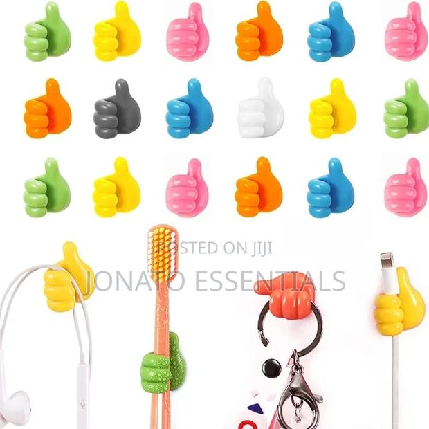 5pc Silicone Thumb Wall Hooks Set - thumbnail 3