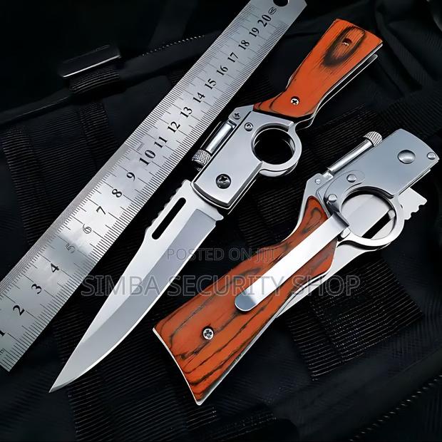 Switch Blade Foldable Pocket Hunting Knife With LED Torch - main view