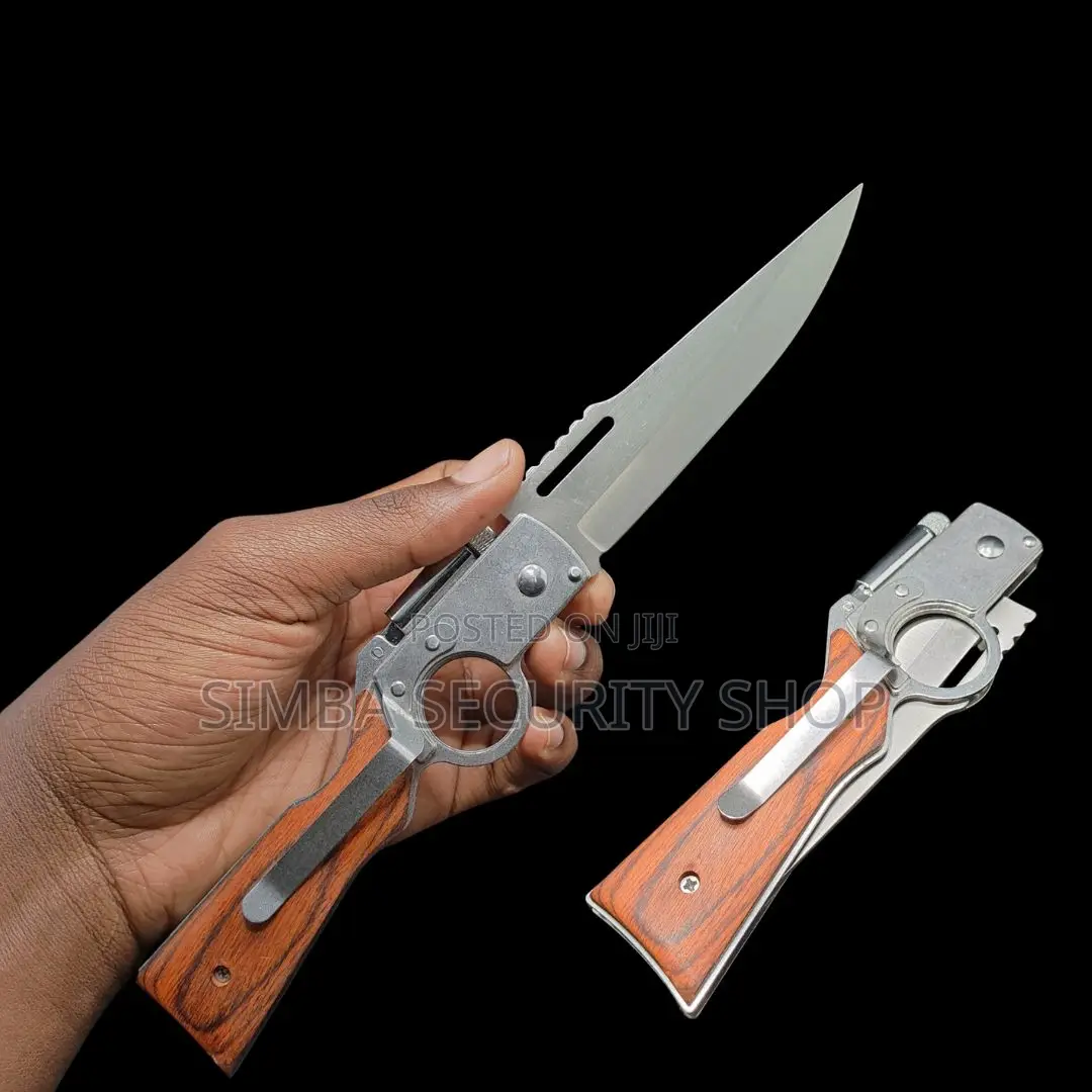 Automatic Folding Knife Camping Pen Swiss Flashlight Pouch