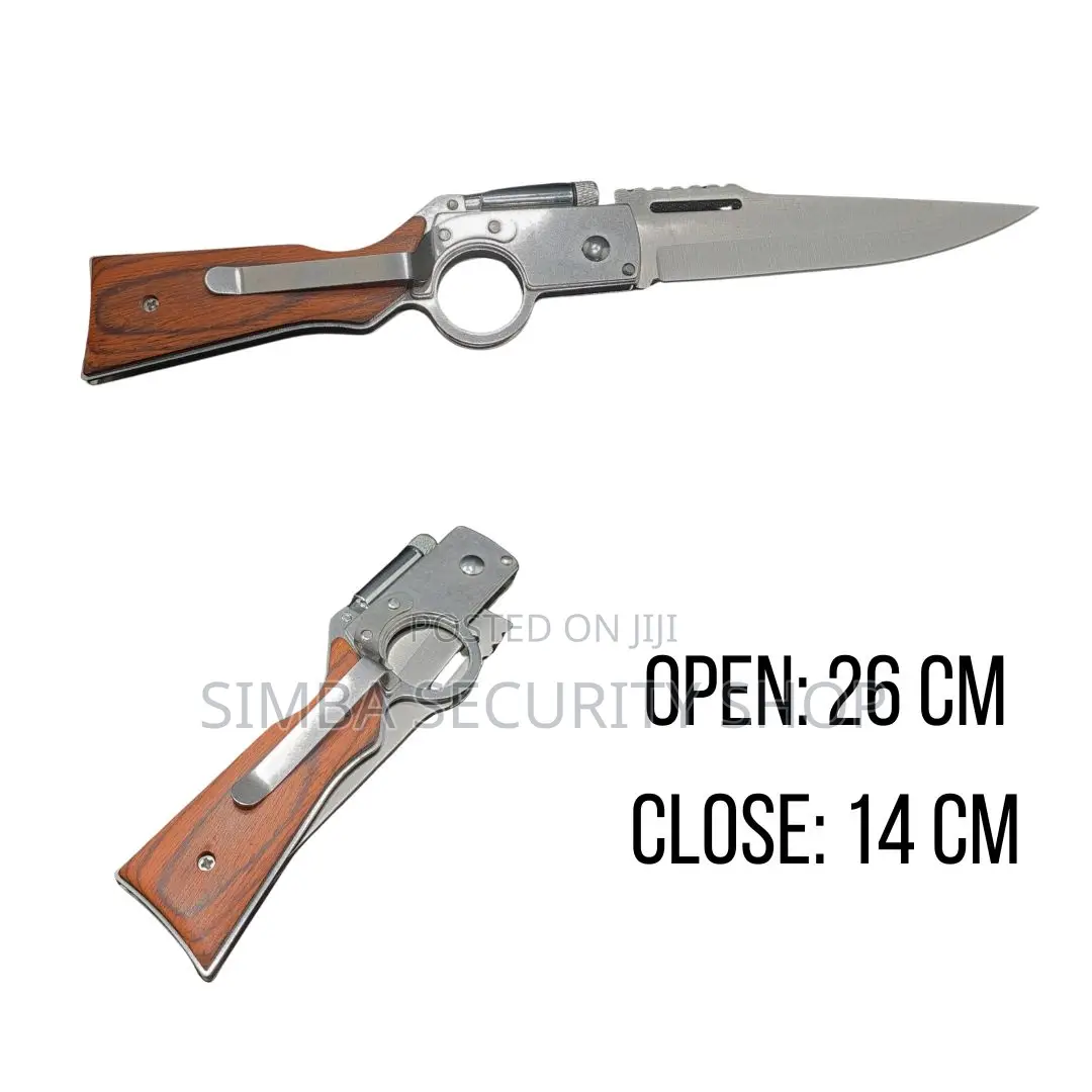 Automatic Folding Knife Camping Pen Swiss Flashlight Pouch