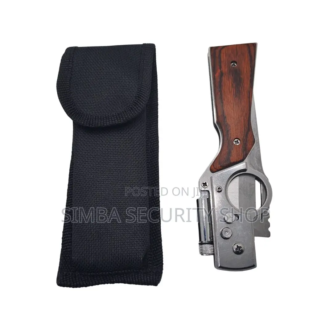 Automatic Folding Knife Camping Pen Swiss Flashlight Pouch