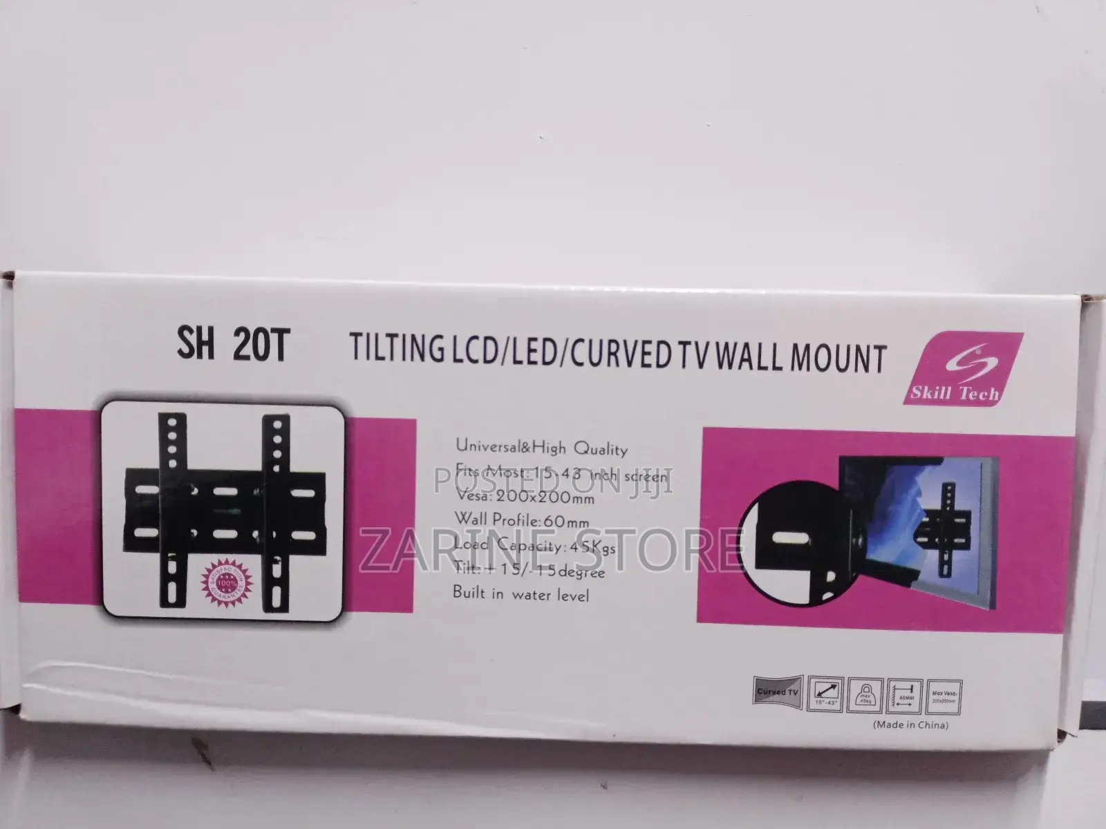 SH 20T Tilting LCD Led Curved Tv Wall Mount 15"-43"