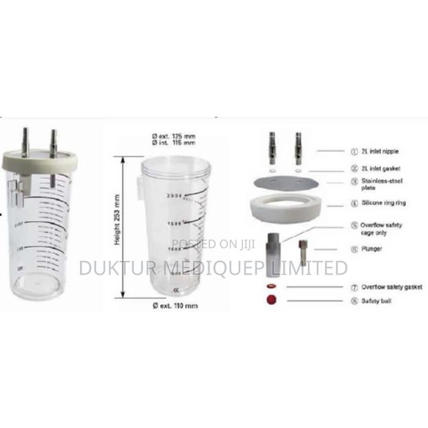 Atuclavable Suction Bottle/ Jar 2000ml - thumbnail 3