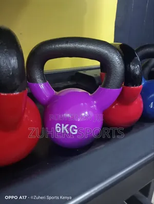 6kg Kettlebell, Vynil Coated Cast Iron, Heavyduty Floor Safe
