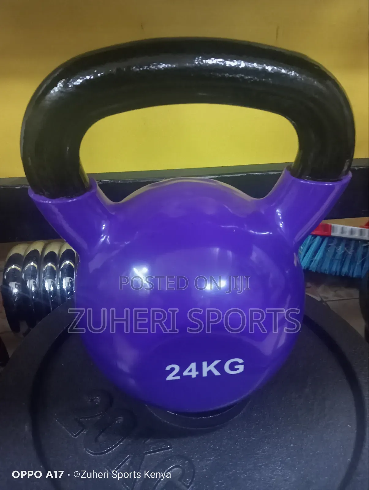 24kg Cast Iron Kettlebell, Heavy Duty Vynil Coated Surface