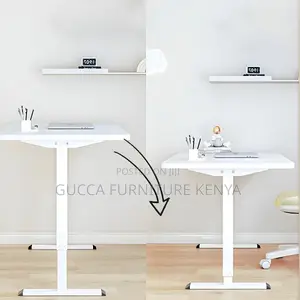 Adjustable Height Standing Desk With T-Shape Metal Frame