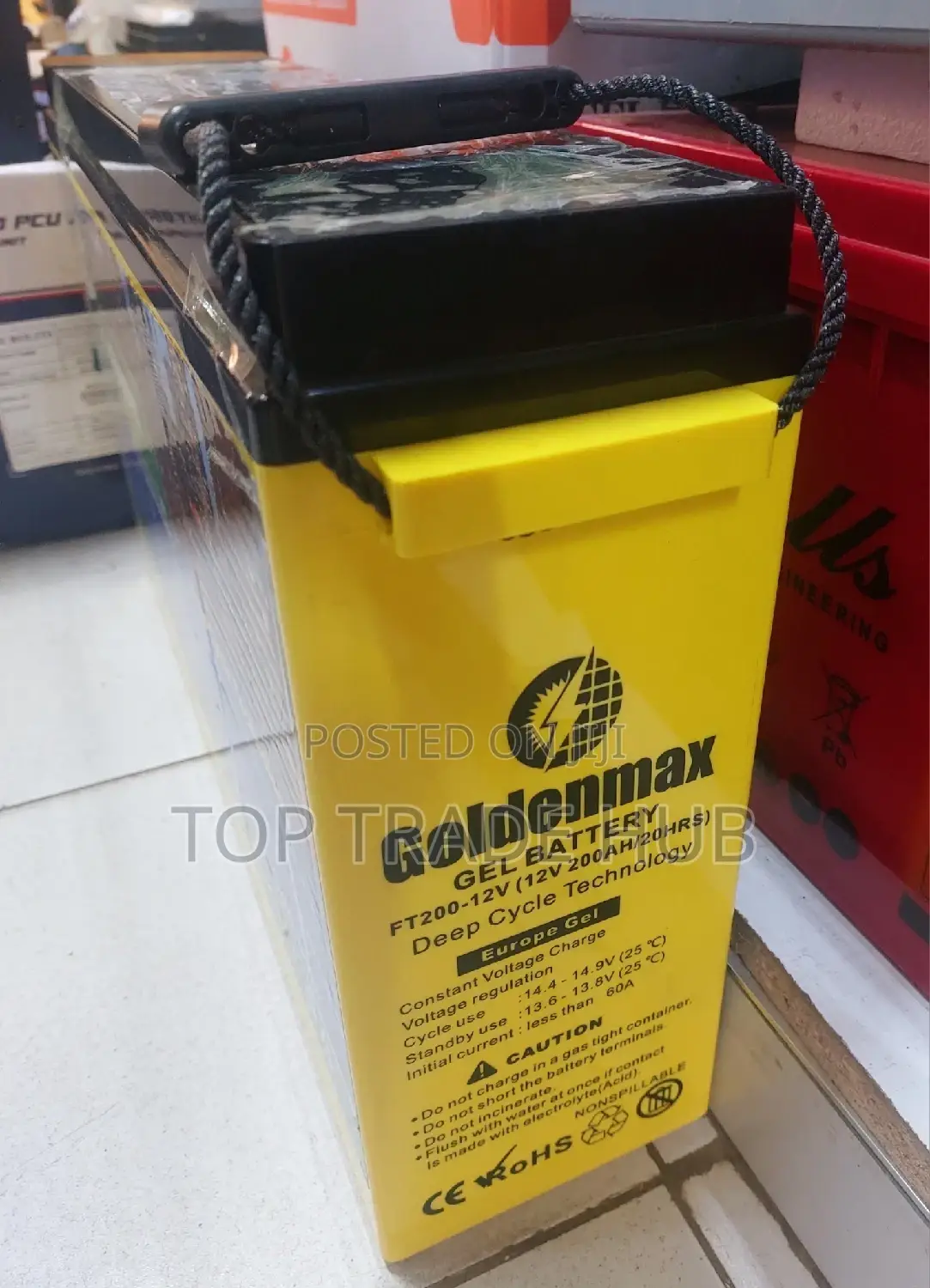 Goldenmax Slim Gel Battery 12V 200AH 20HRS