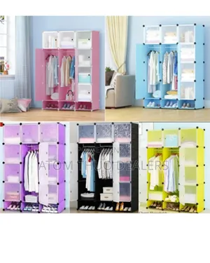 Portable 3-Column Plastic Wardrobes