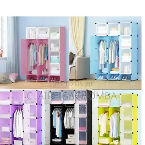 New 3 Column Portable Plactic Wardrobe 