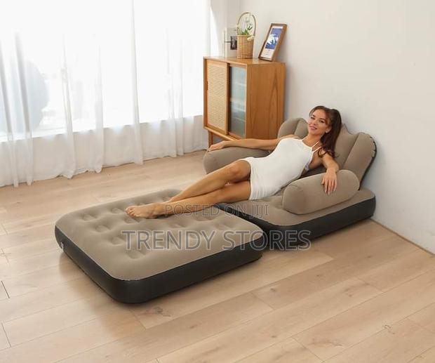 Brown Inflatable Couch and Sofa Bed - main view