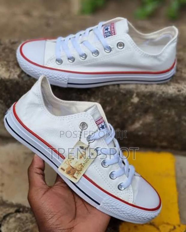 White Leather Converse Shoe - main view
