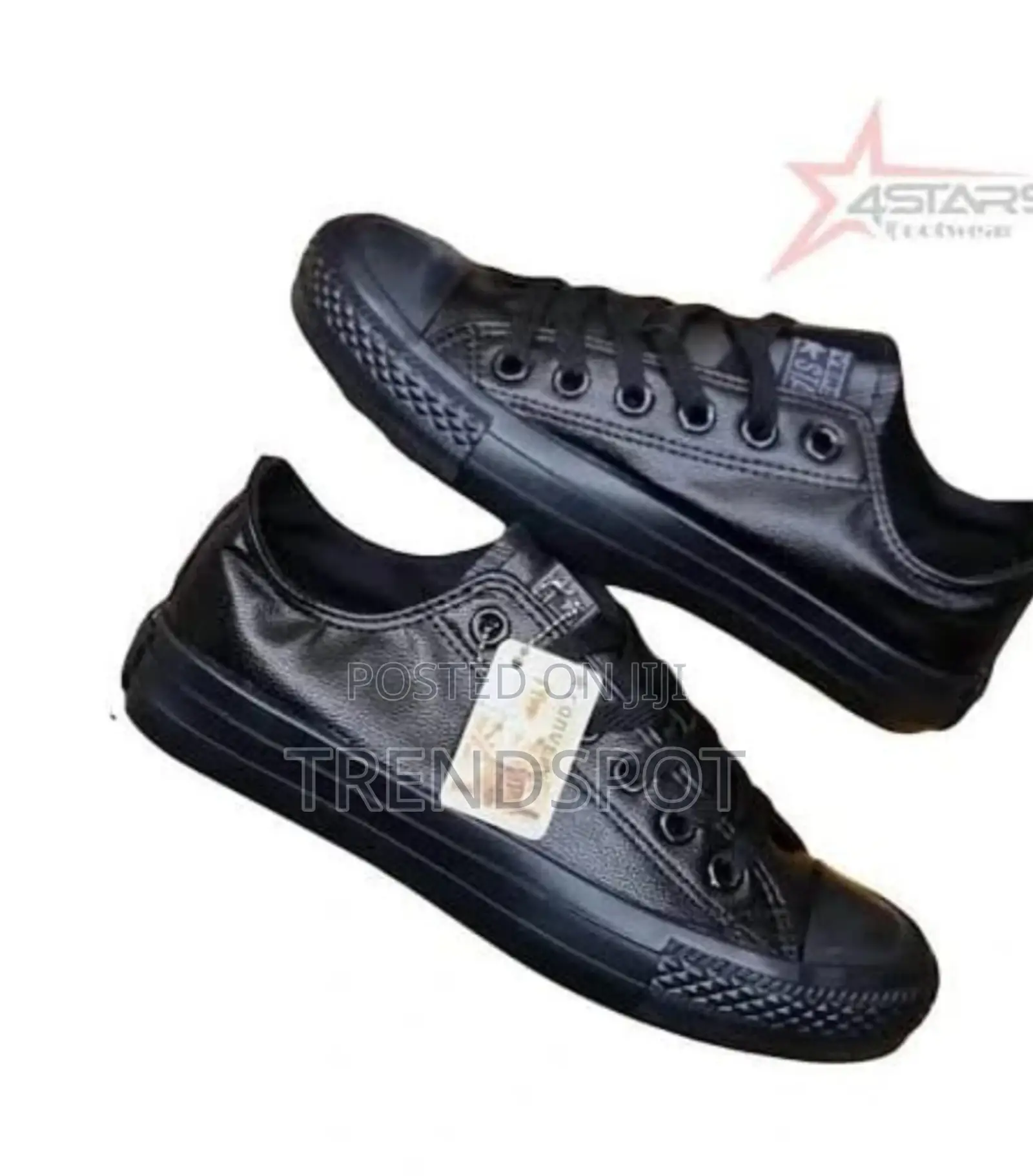 Black Leather Converse Shoe