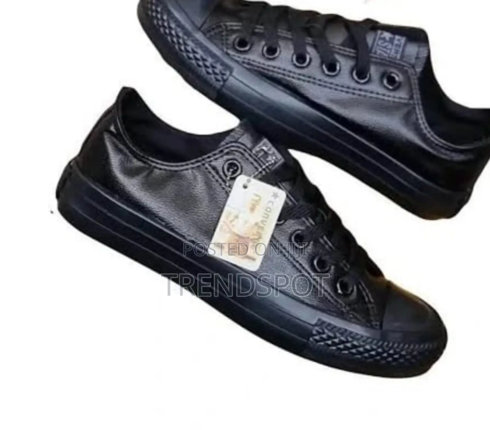 Black Leather Converse Shoe