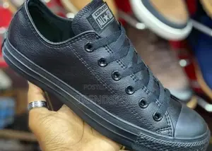 Black Leather Converse Shoe