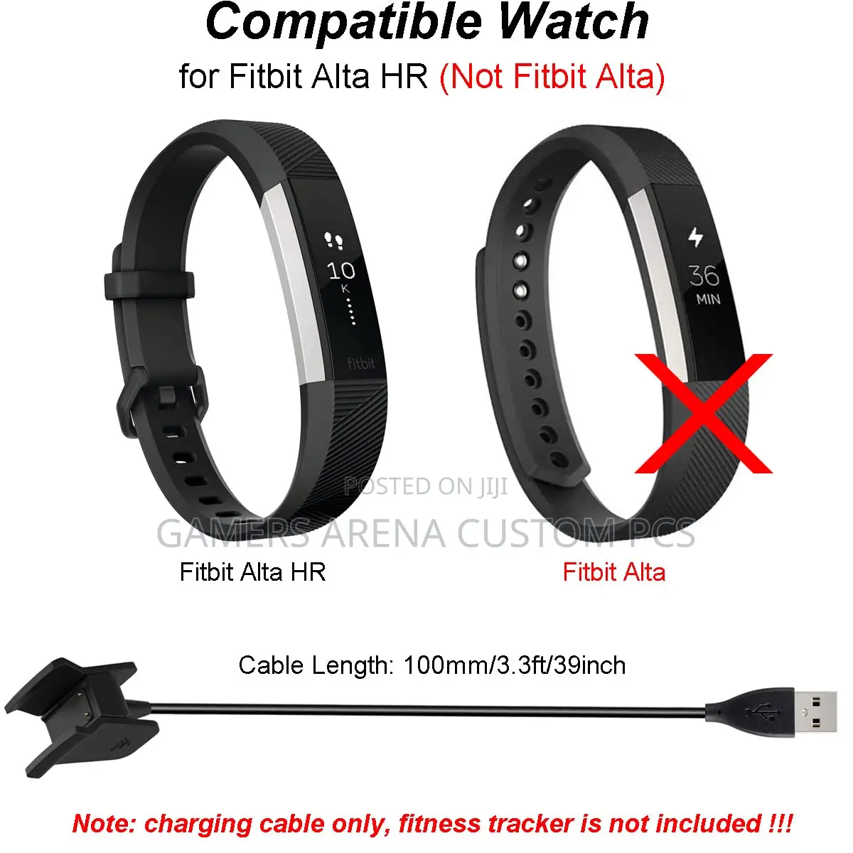 Genuine Fitbit Alta HR USB Charging Cable Cord Clip