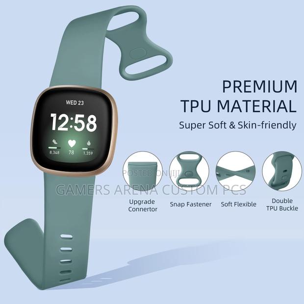 Silicone Bands Fitbit Versa 4,Sense 2 ,Soft Straps Wristband - thumbnail 3