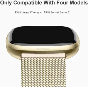 Fitbit Versa 3,4 Sense Steel Milanese Metal Loop Wristband