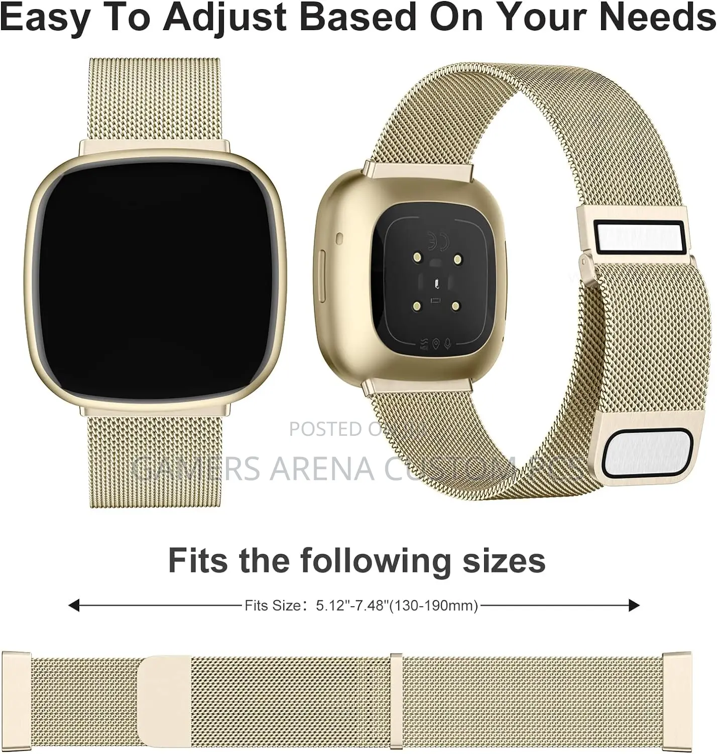 Fitbit Versa 3,4 Sense Steel Milanese Metal Loop Wristband