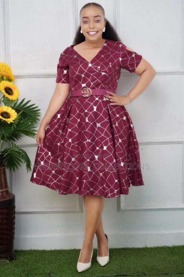 Executive Ladies Silver Printed Skater Dresses - thumbnail 2