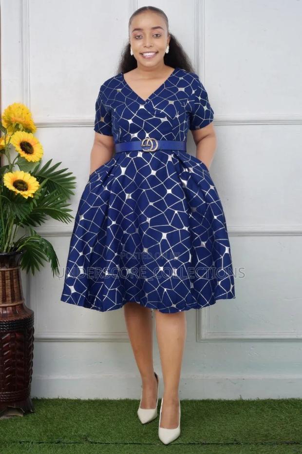 Executive Ladies Silver Printed Skater Dresses - thumbnail 3