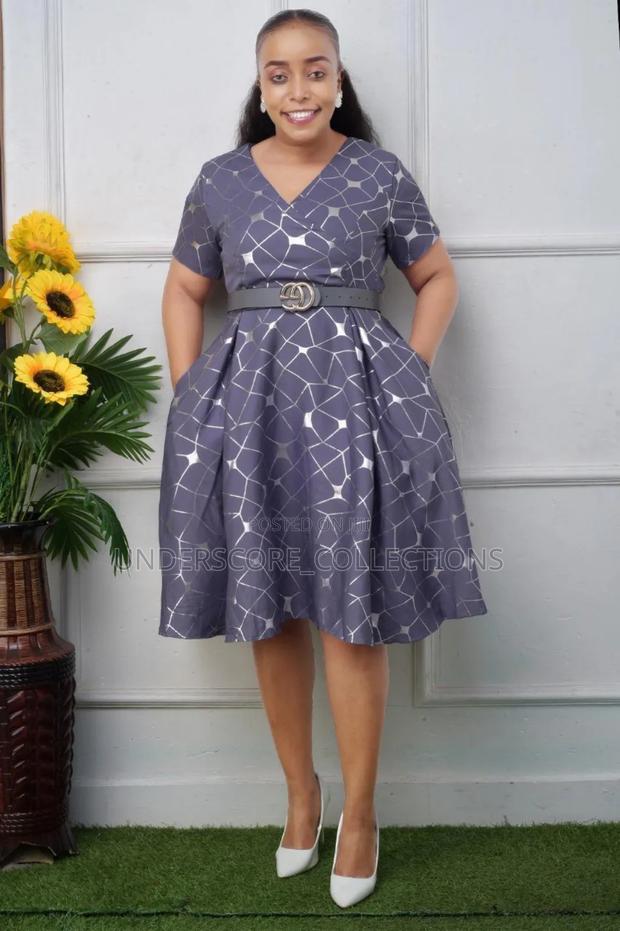 Executive Ladies Silver Printed Skater Dresses - thumbnail 4