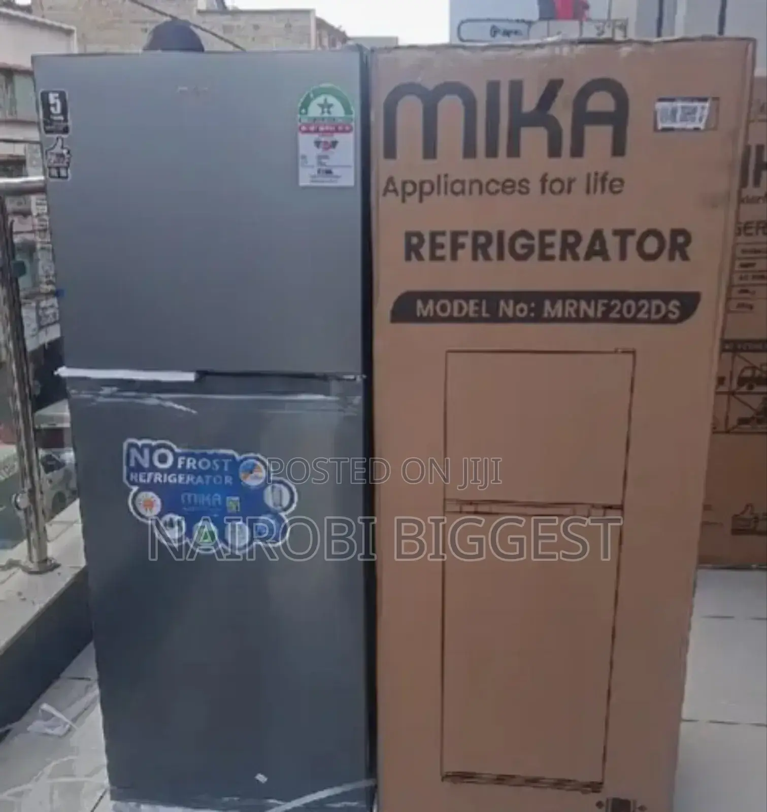 Mika 202litres Non Frost Grey Double Door Fridge