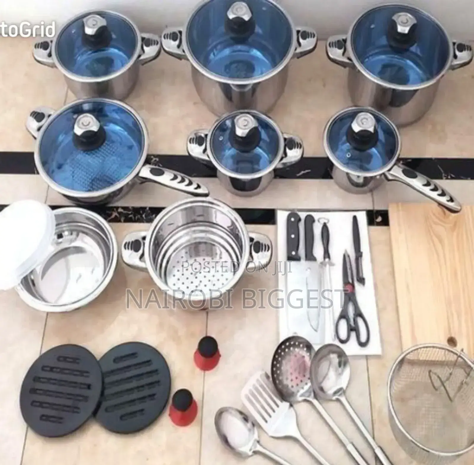 Marwa 30 Pieces Cookware With Lid Temperature Measure