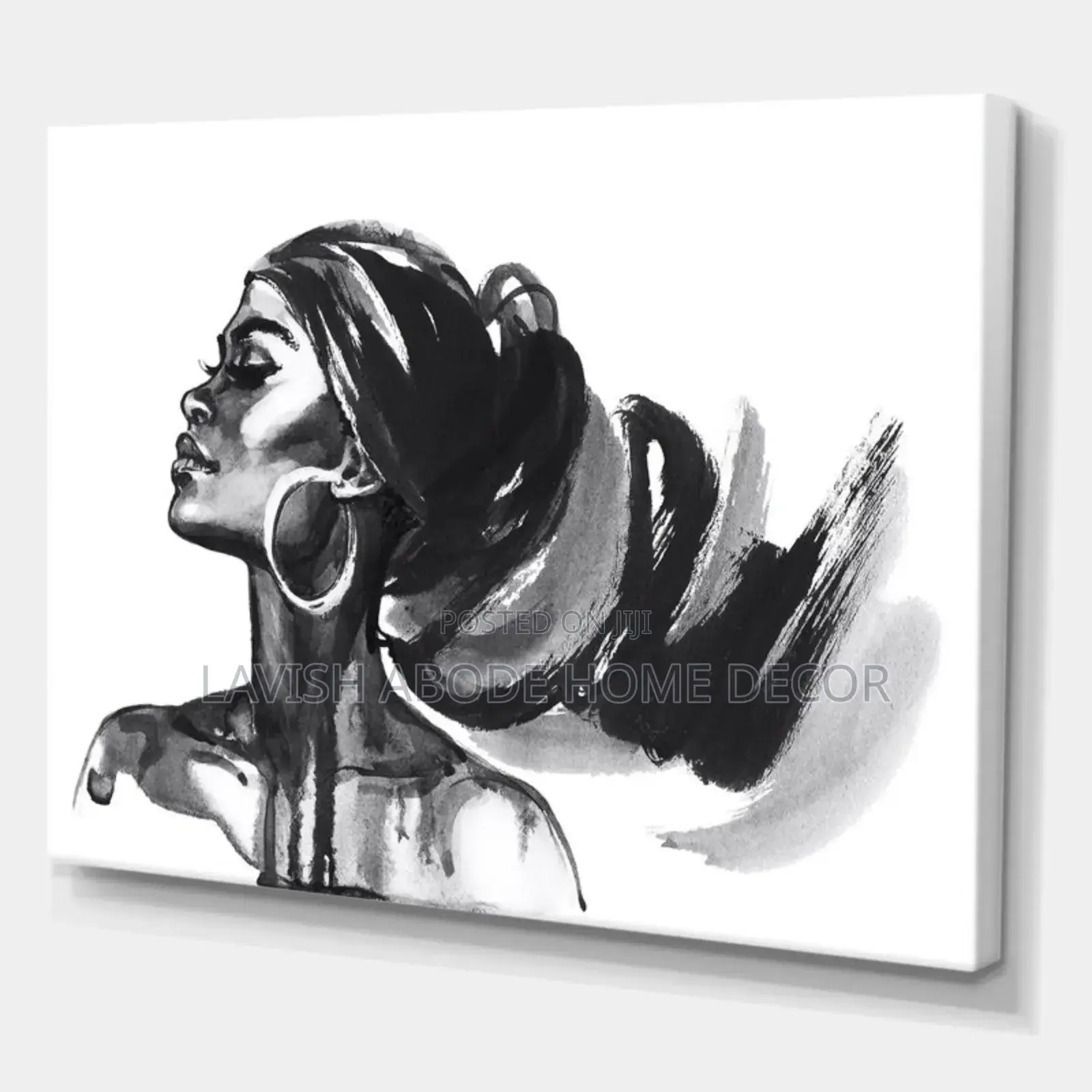 Canvas Wall Hanging African Black and White Wall Art
