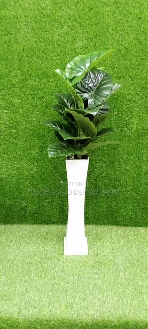 Wooden Vase and Plant Artificial