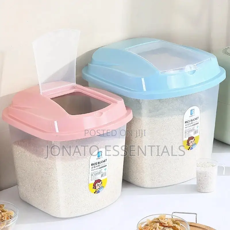 Air-Tight Rice Bucket Cereal Dispenser - 5kg/10kg Food Storage Bin