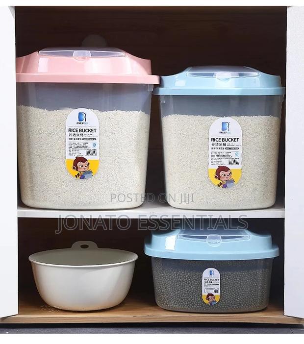 Air-Tight Rice Bucket Cereal Dispenser - 5kg/10kg Food Storage Bin