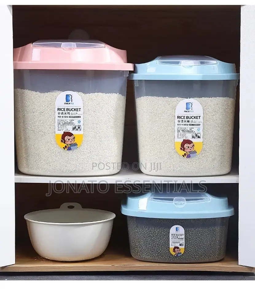 Air-Tight Rice Bucket Cereal Dispenser - 5kg/10kg Food Storage Bin