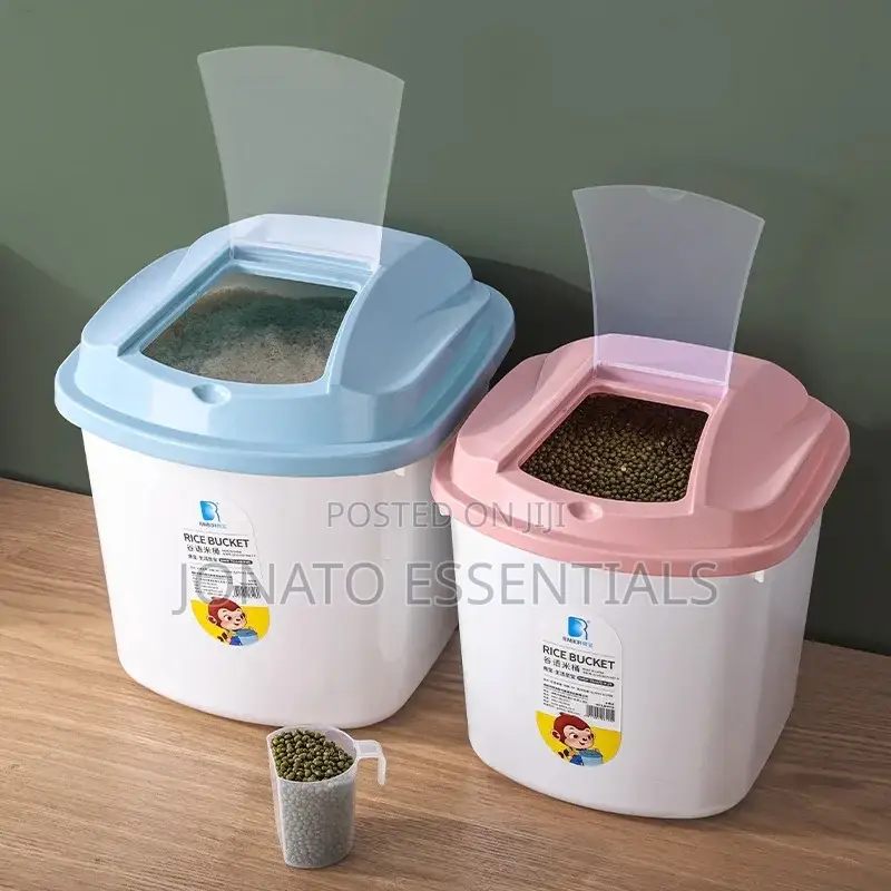 Air-Tight Rice Bucket Cereal Dispenser - 5kg/10kg Food Storage Bin