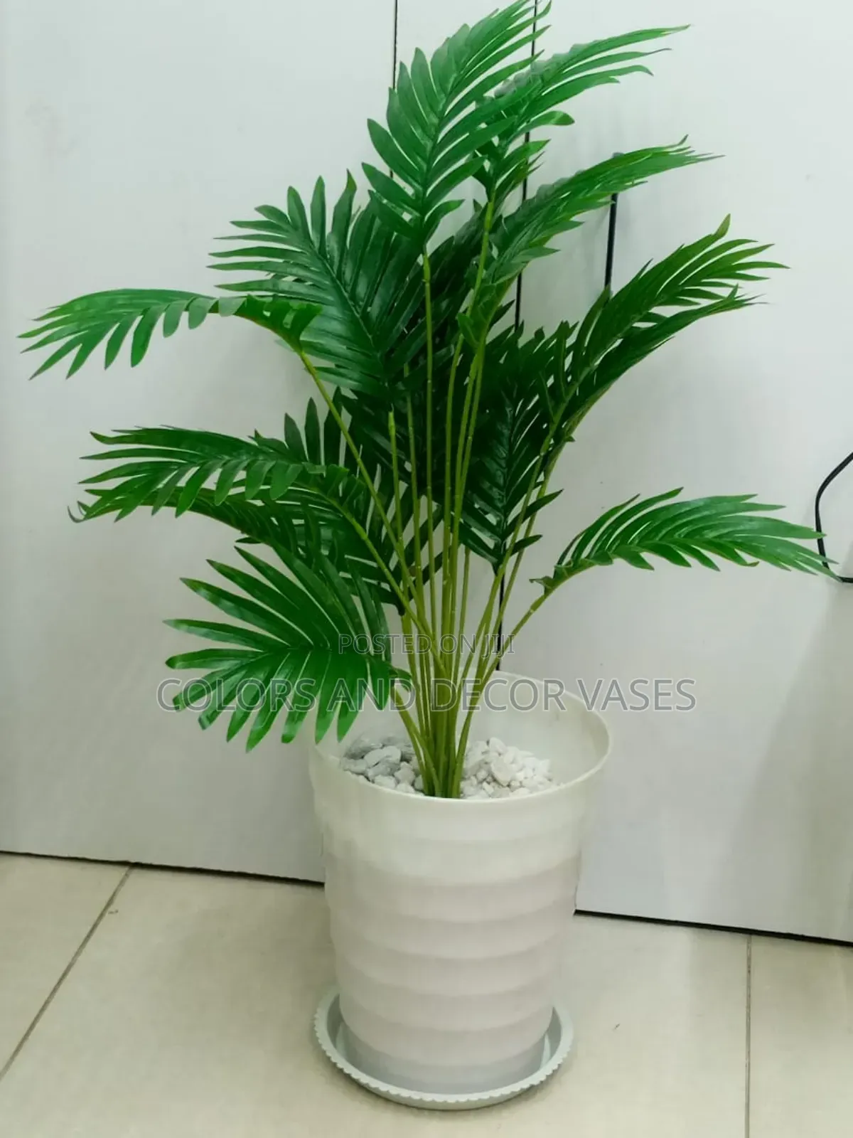 Palm Tree With Vase Plastic and Stones