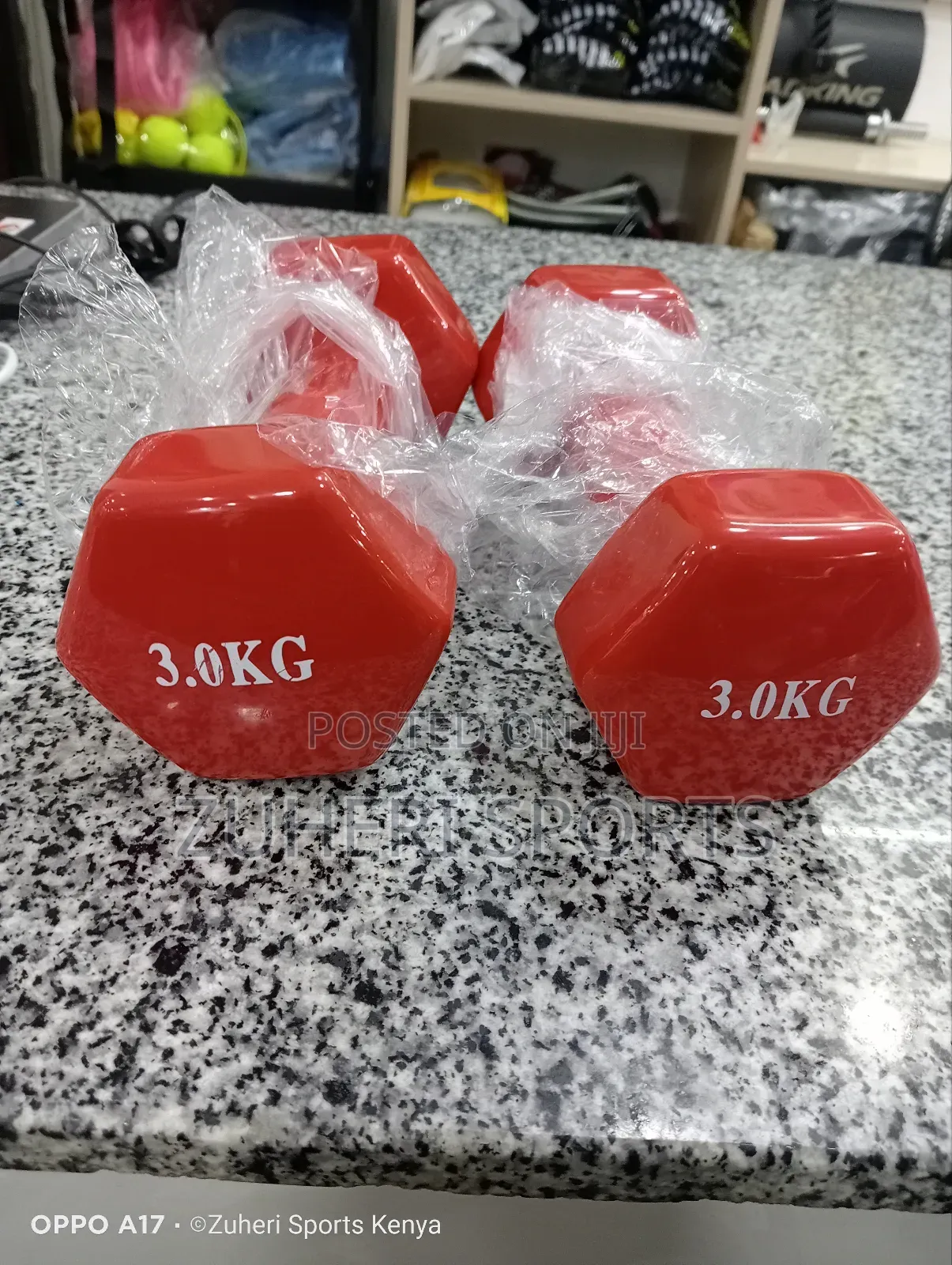 3kg Aerobic Dumbbells Pair, Vynil Coated Steel