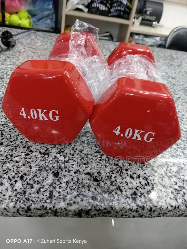 4kg Aerobic Dumbbells, Vynil Coated Steel - main view
